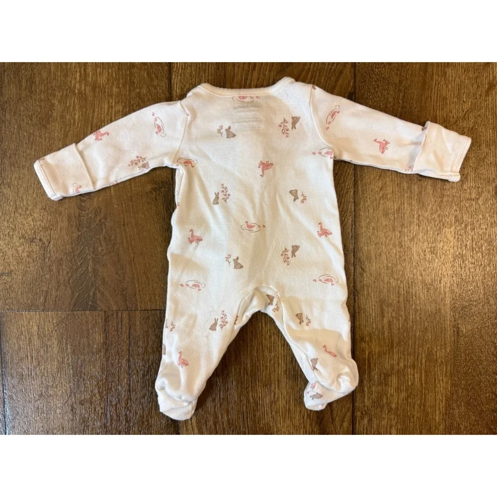 Child of Mine Baby Sleeper Girl Preemie Outfit Clothes Zip Goose‎ Bunny Flowers